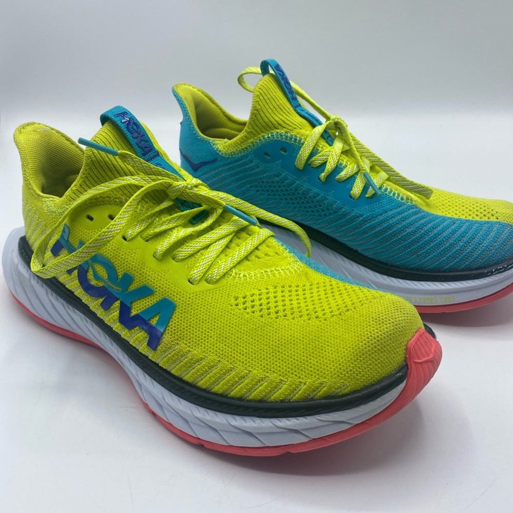 Hoka One One Yellow and Blue Athletic Shoes